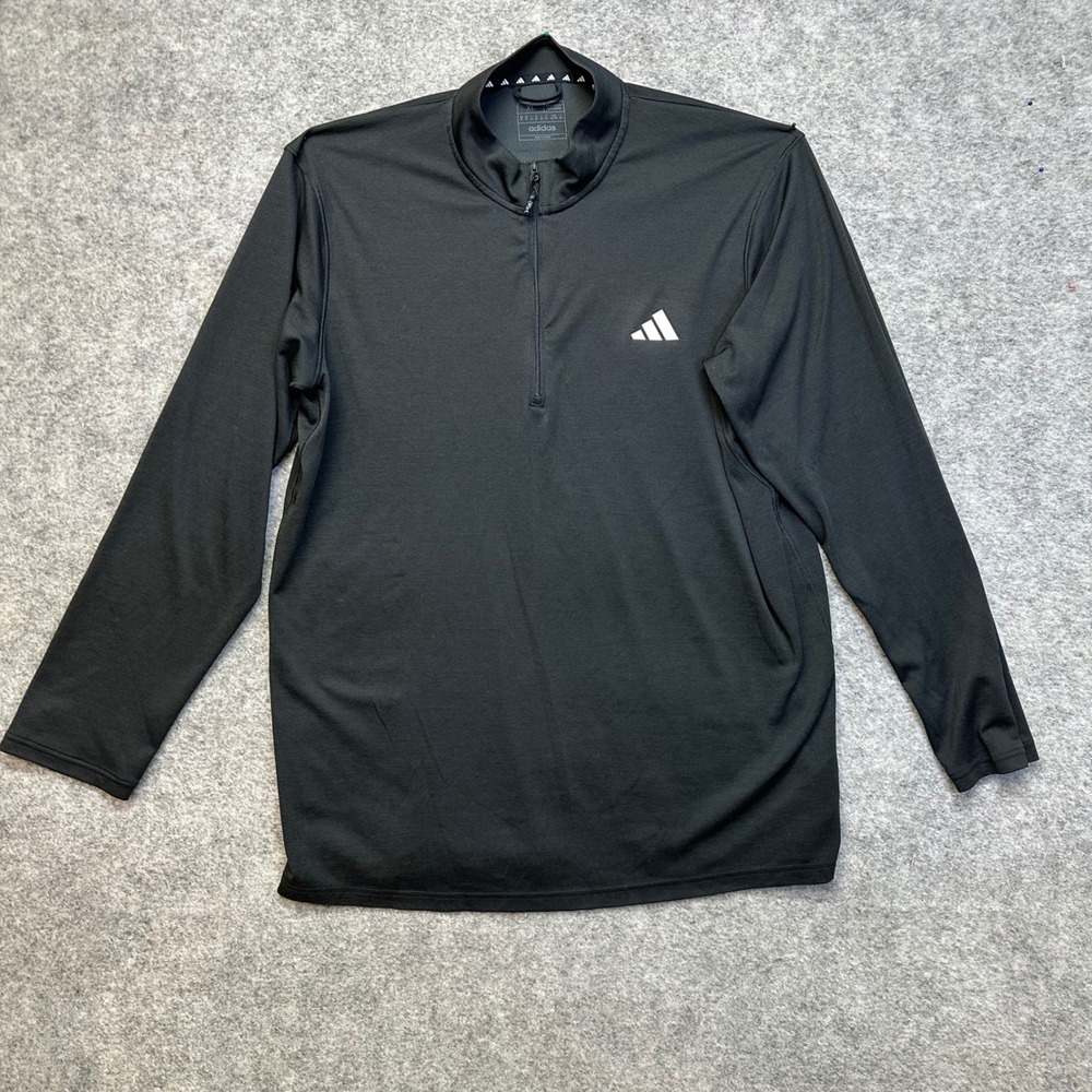 Adidas Aeroready 1/4 Zip Pullover Mens Large Black Camo Stripe On Back